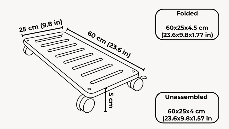 Wooden PC Tower Stand with Locking Wheels dimensions