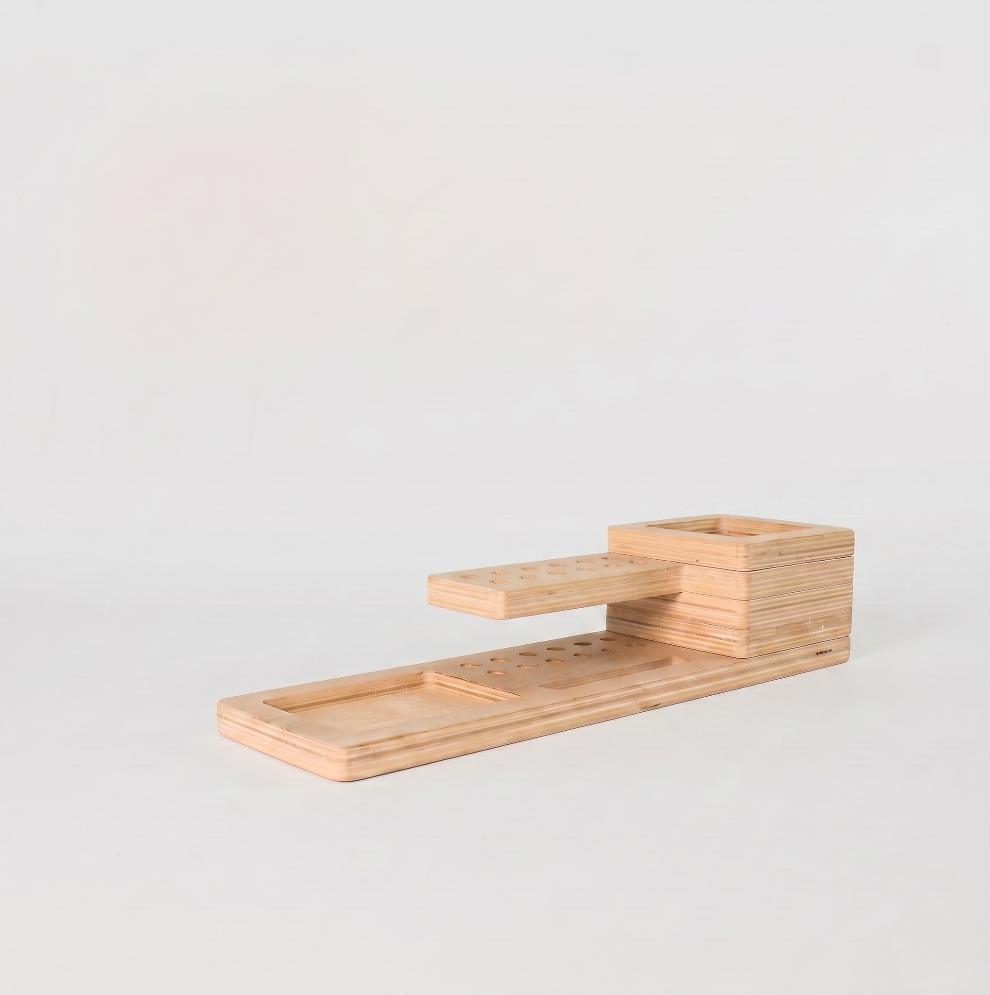 Wooden Desk Organizer with Compact Stationery Storage