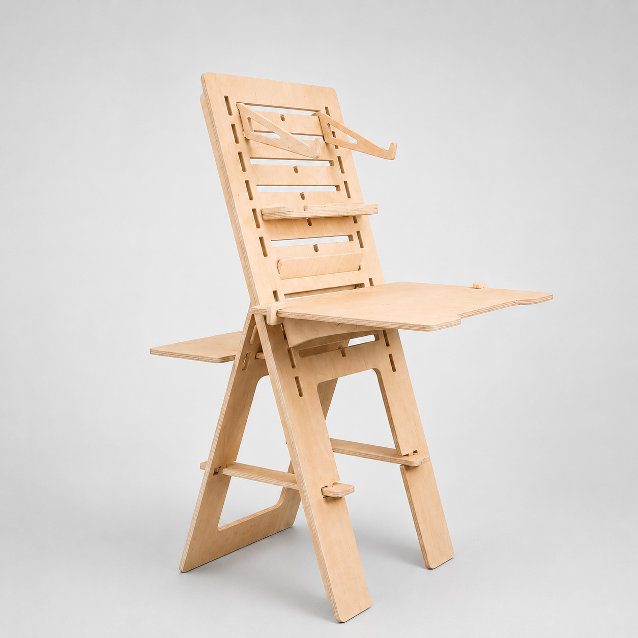 Adjustable Plywood Standing Desk | Ergonomic Sit Stand Workstation