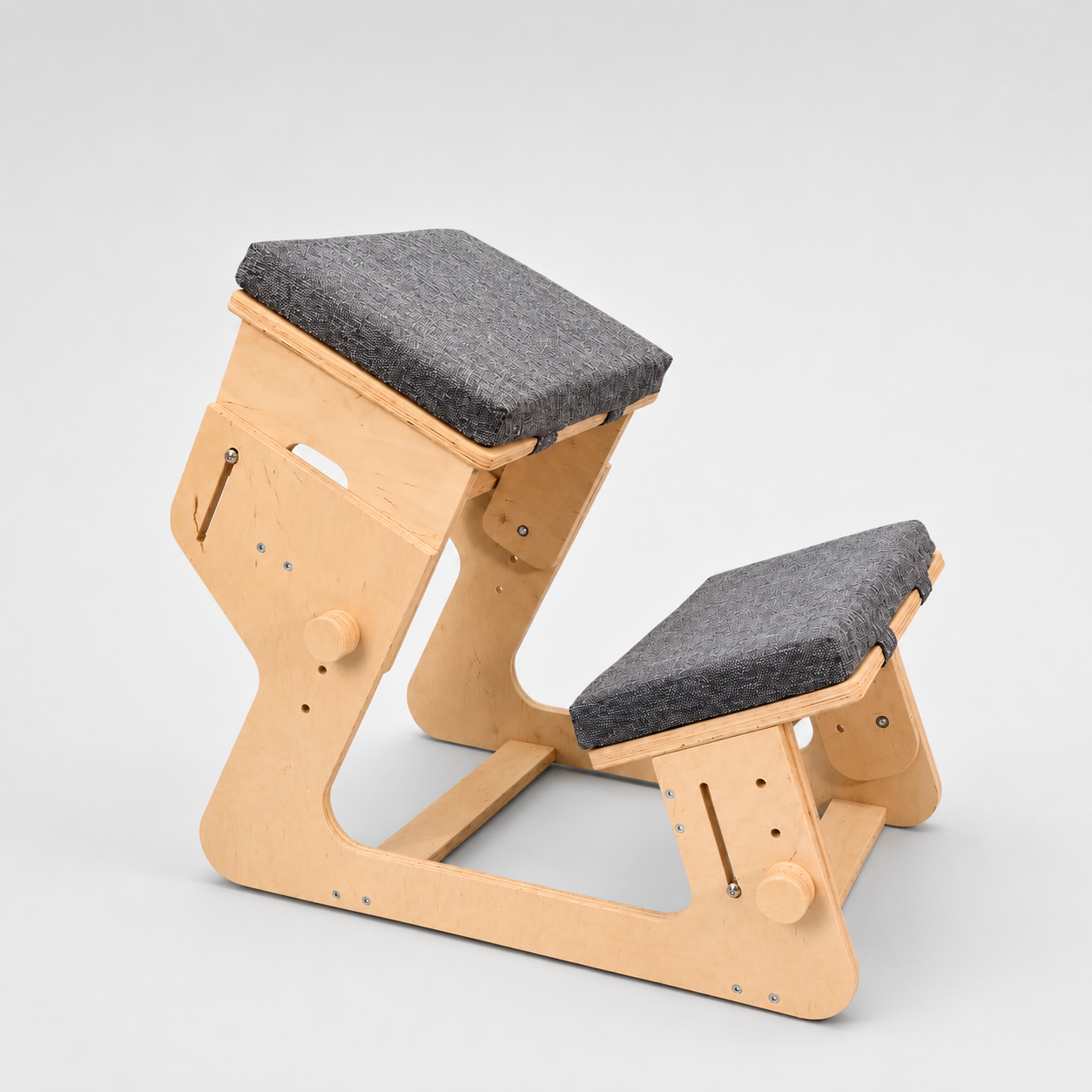 Adjustable Kneeling Chair | Ergonomic Plywood Posture Chair with Cushions Collage
