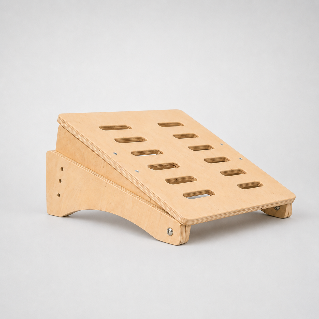Adjustable Wooden Footrest for Desk with Three Tilt Angles