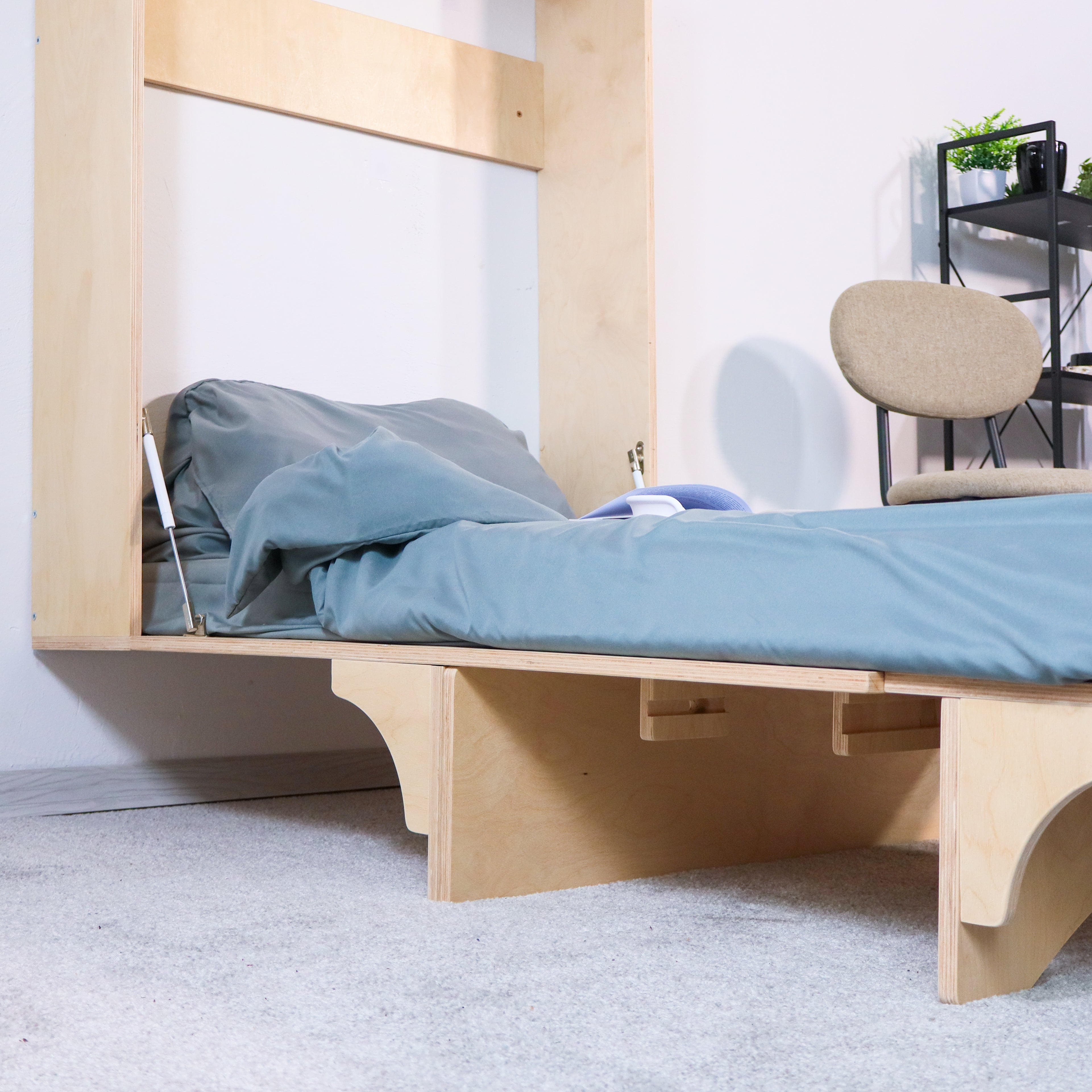 Murphy Bed with Desk and Storage Shelves for Home Office