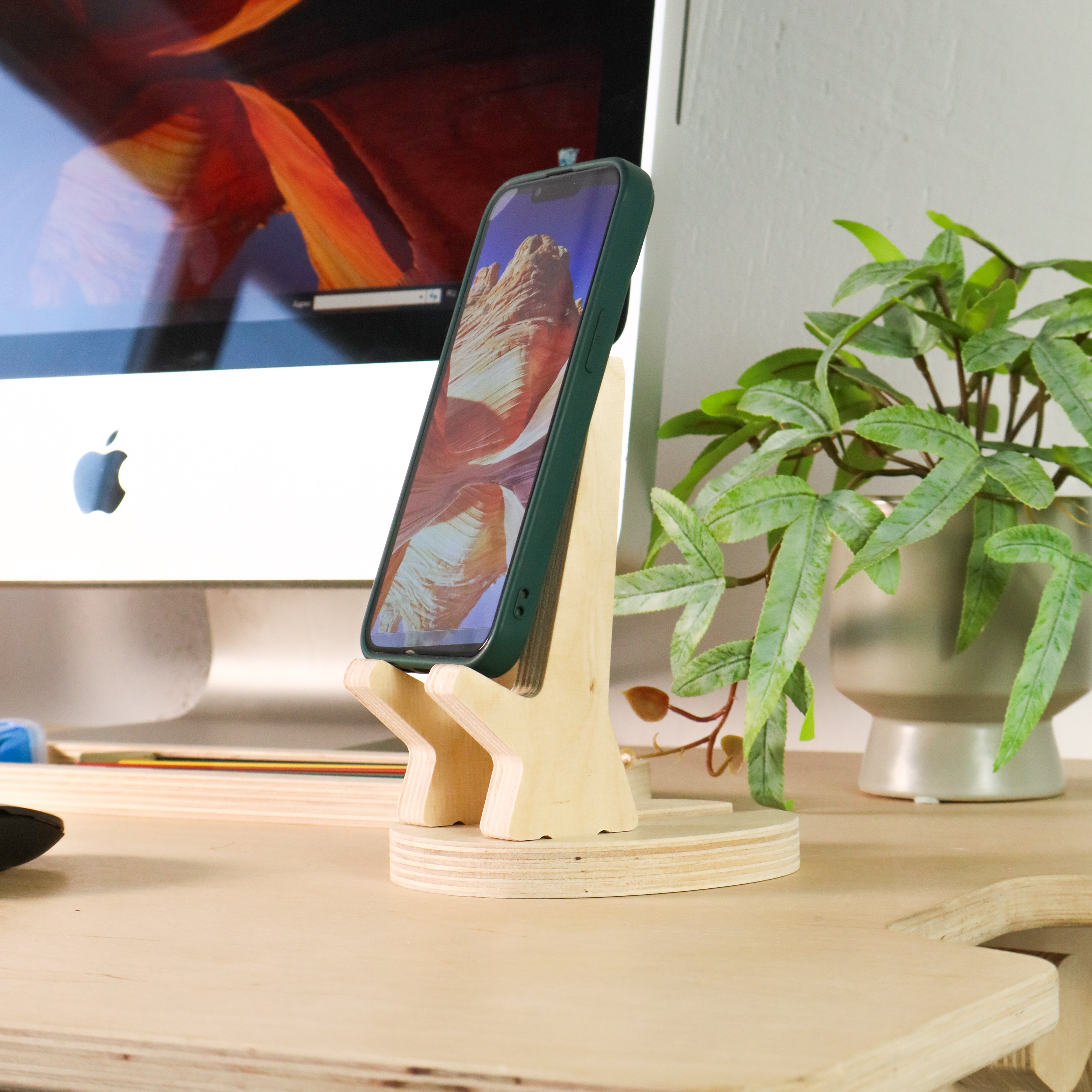 Adjustable Plywood Standing Desk | Ergonomic Sit Stand Desk with Shelf