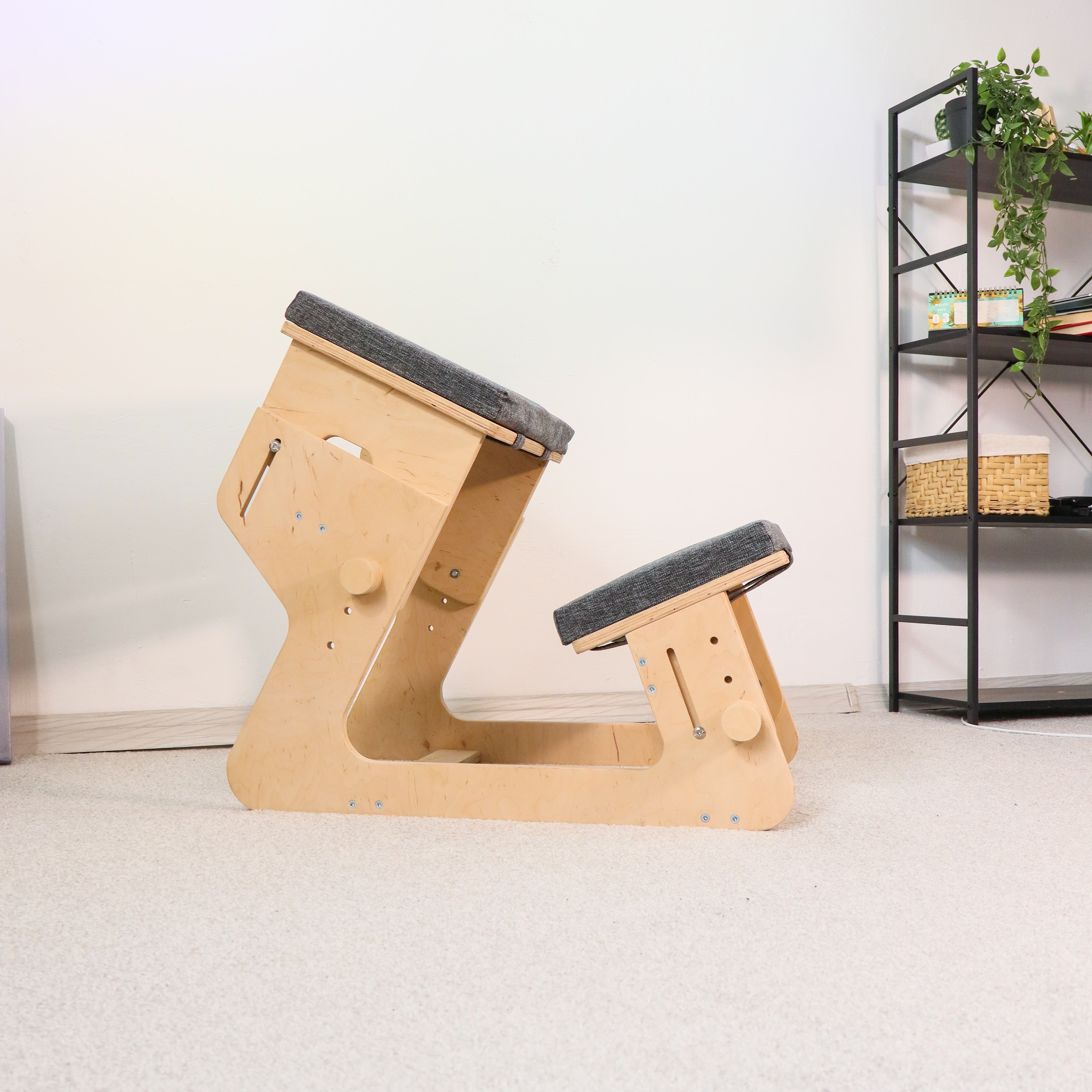 Adjustable Kneeling Chair | Ergonomic Plywood Posture Chair with Cushions