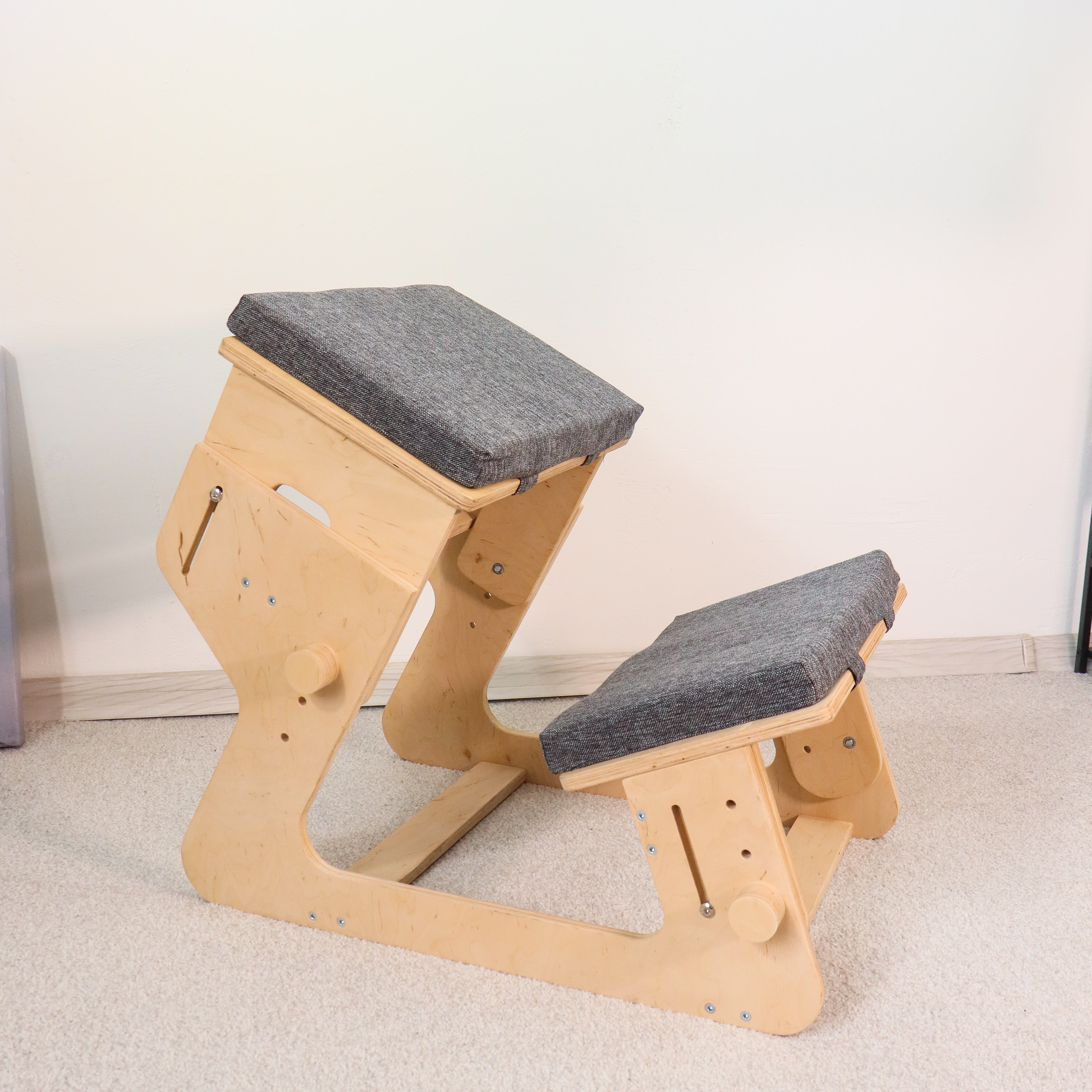 Adjustable Kneeling Chair | Ergonomic Plywood Posture Chair with Cushions