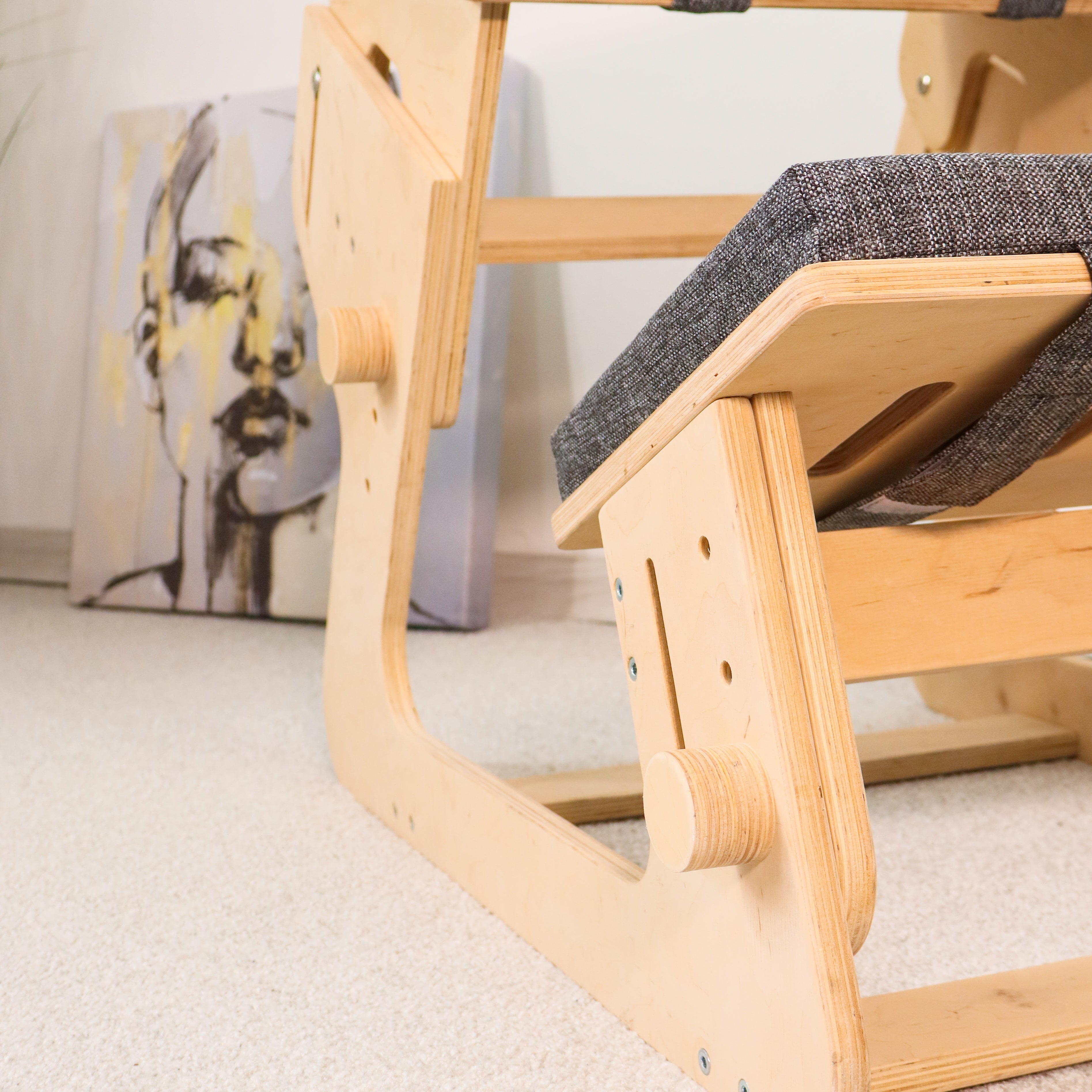 Adjustable Kneeling Chair | Ergonomic Plywood Posture Chair with Cushions