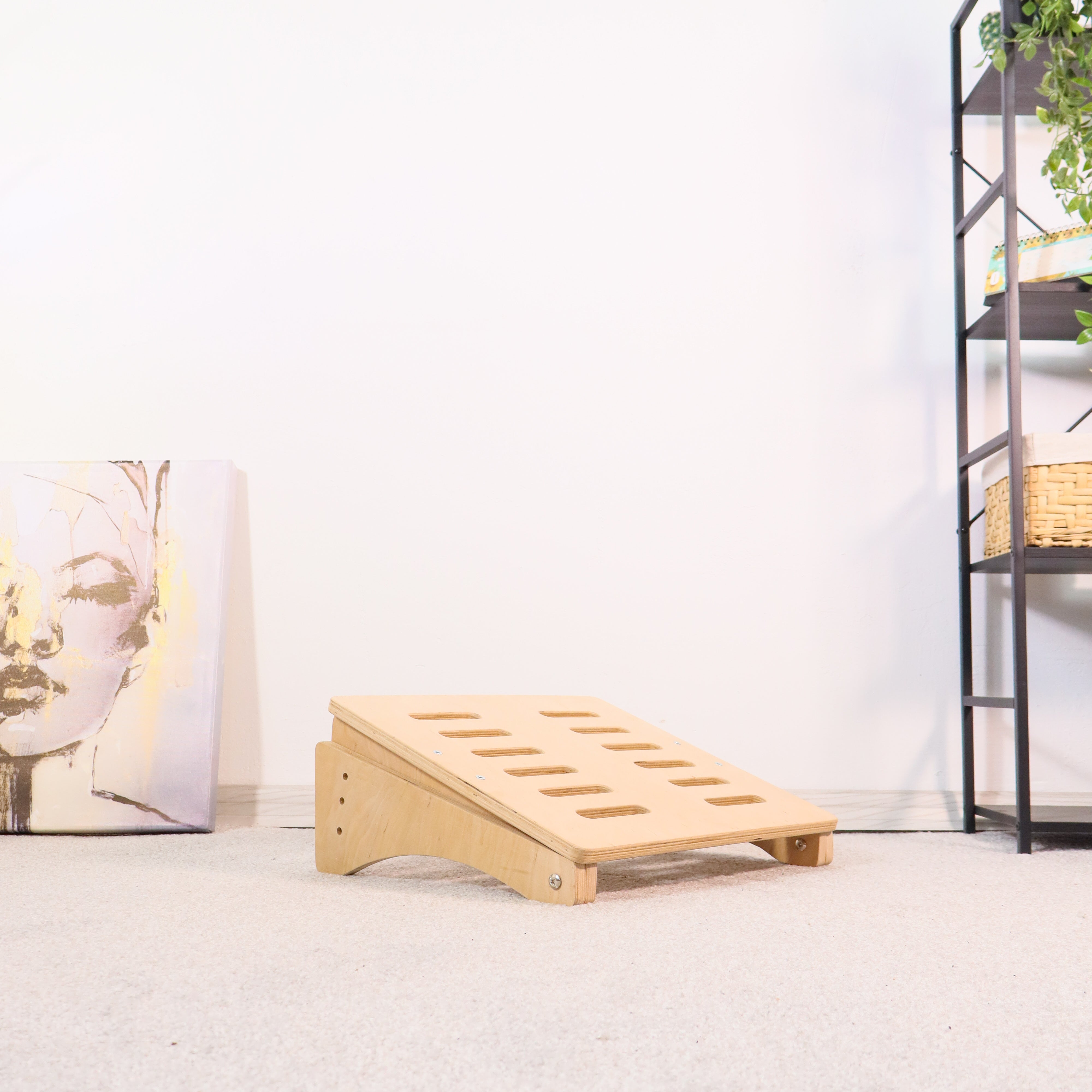 Adjustable Wooden Footrest for Desk with Three Tilt Angles