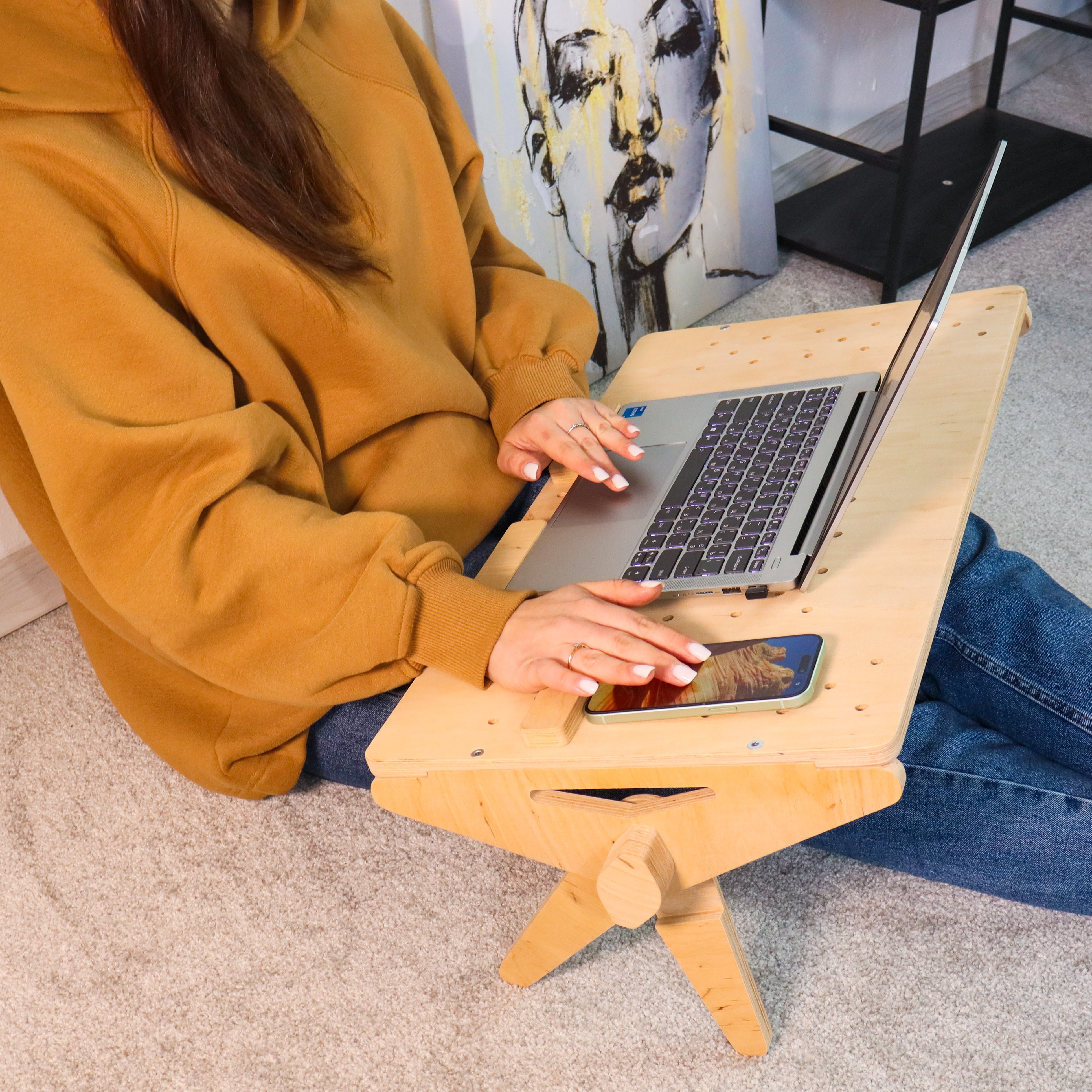 Laptop-Betttisch aus Holz mit faltbarem, tragbarem Design