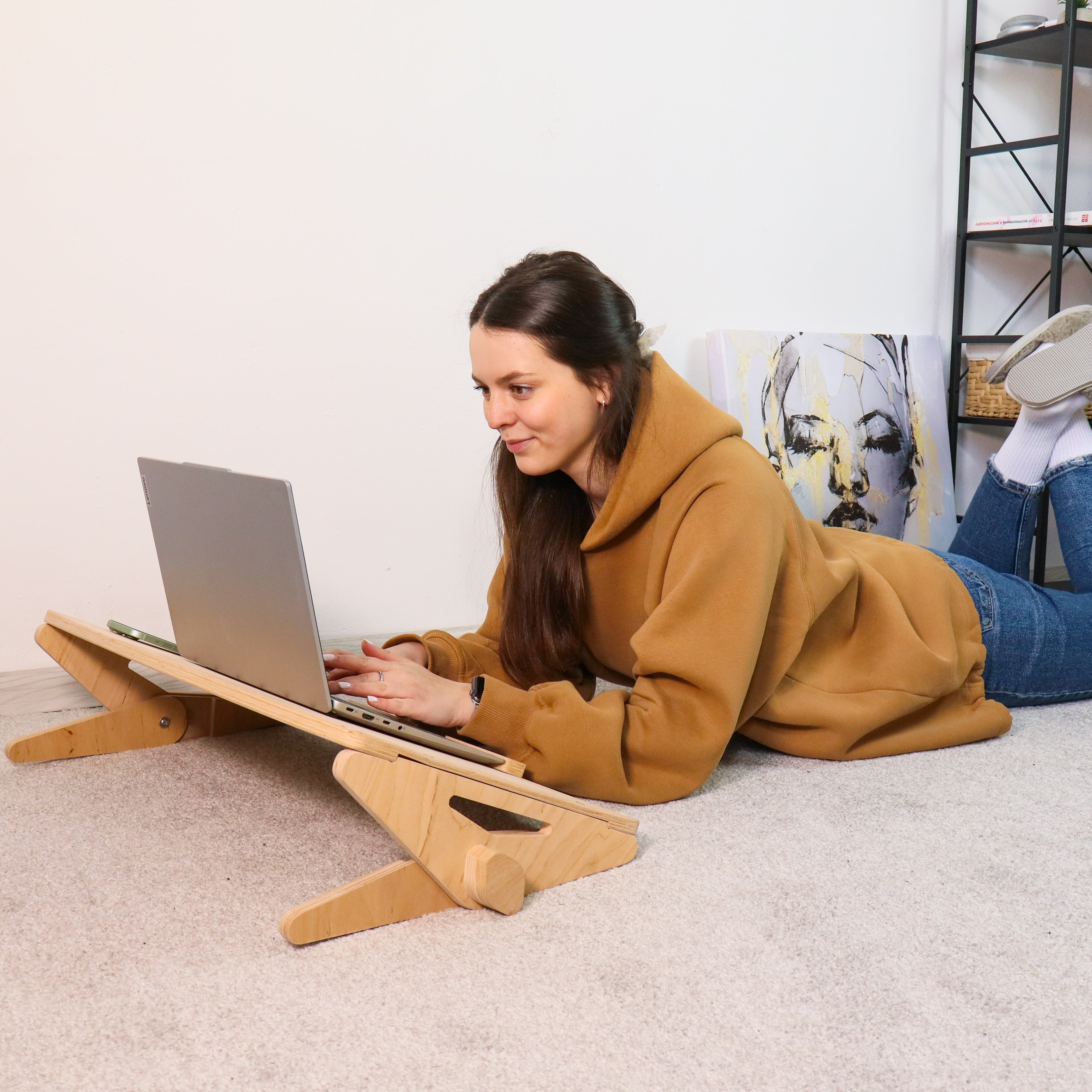 Laptop-Betttisch aus Holz mit faltbarem, tragbarem Design