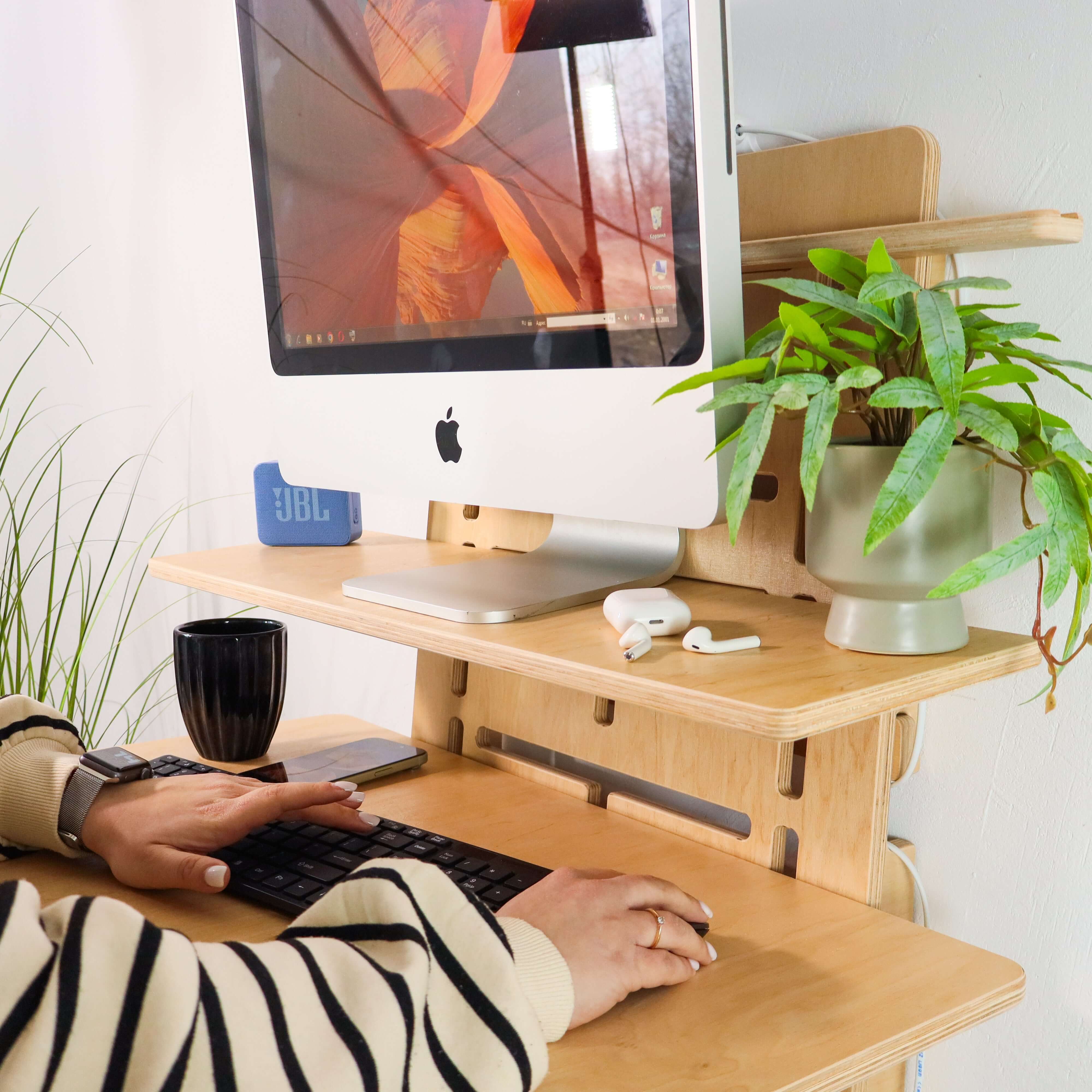 Vertical Wall Mounted Standing Desk | Adjustable Floating Workspace