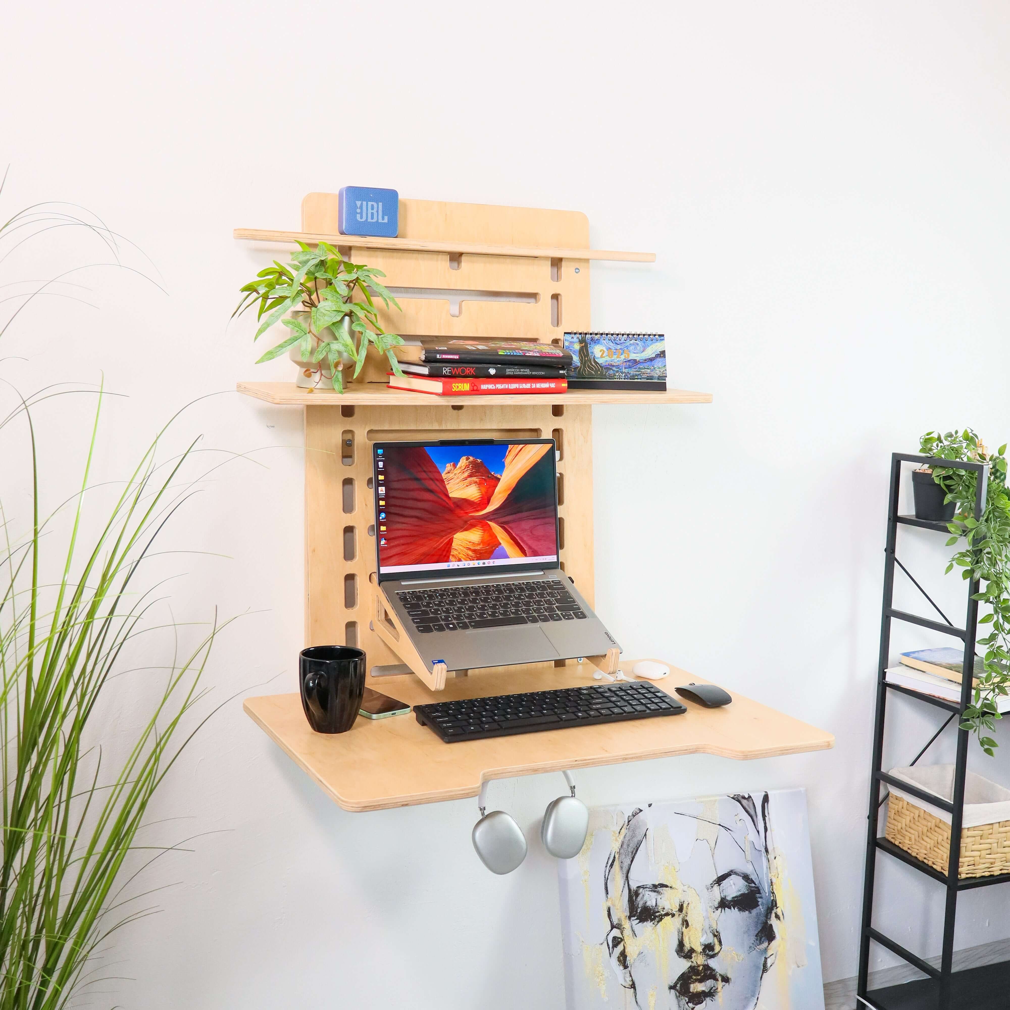 Vertical Wall Mounted Standing Desk | Adjustable Floating Workspace