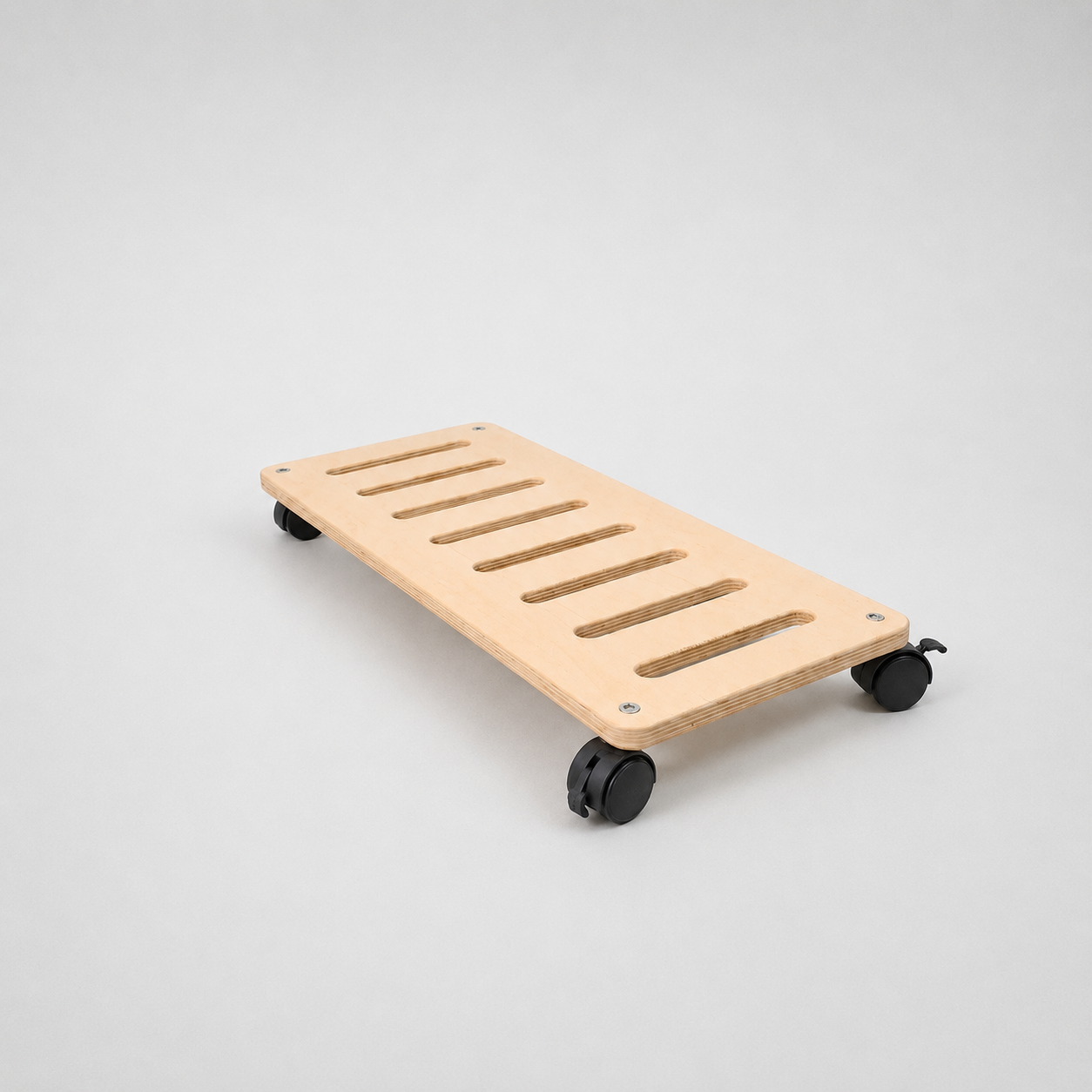 Wooden PC Tower Stand with Locking Wheels