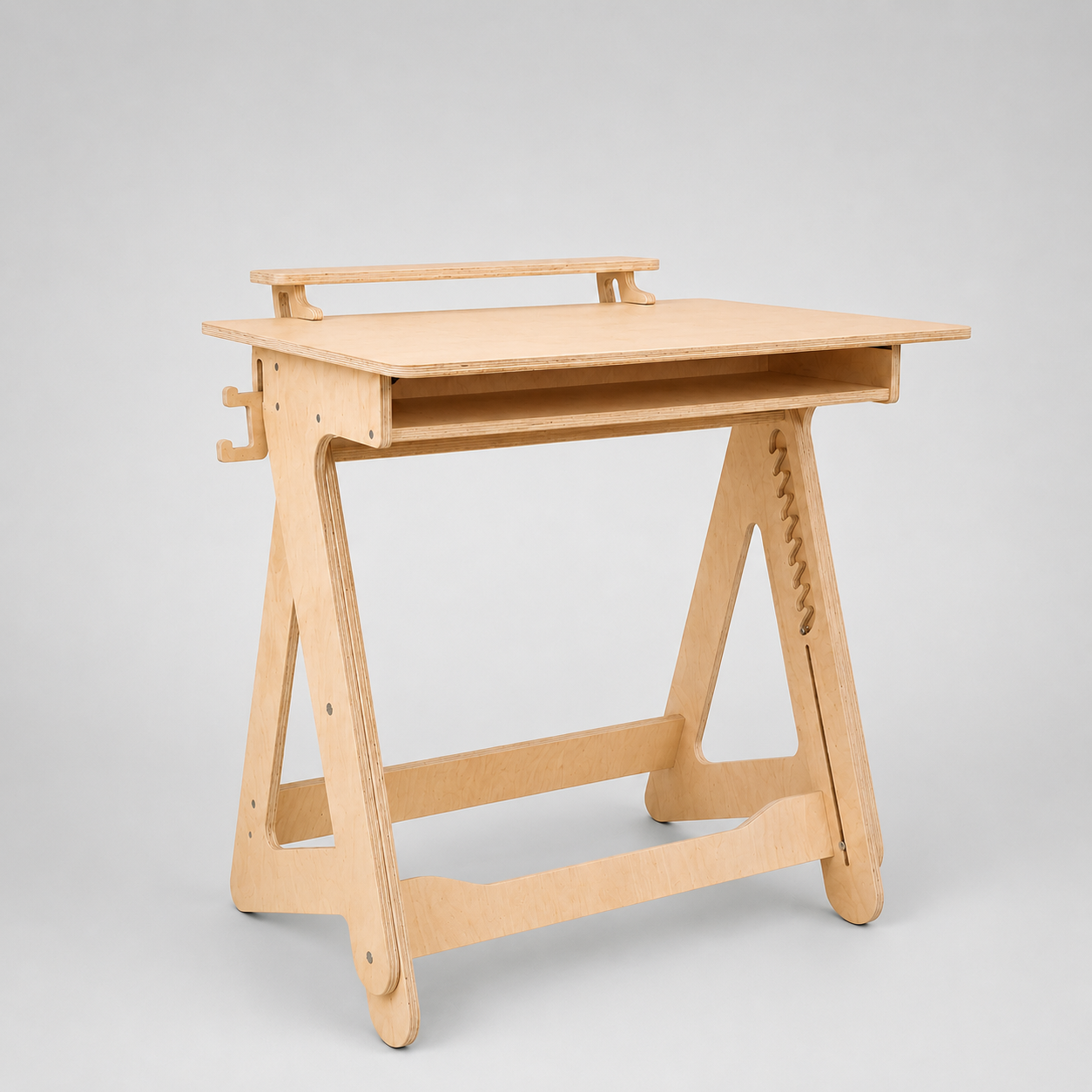 Adjustable Plywood Standing Desk | Compact Ergonomic Sit Stand Desk