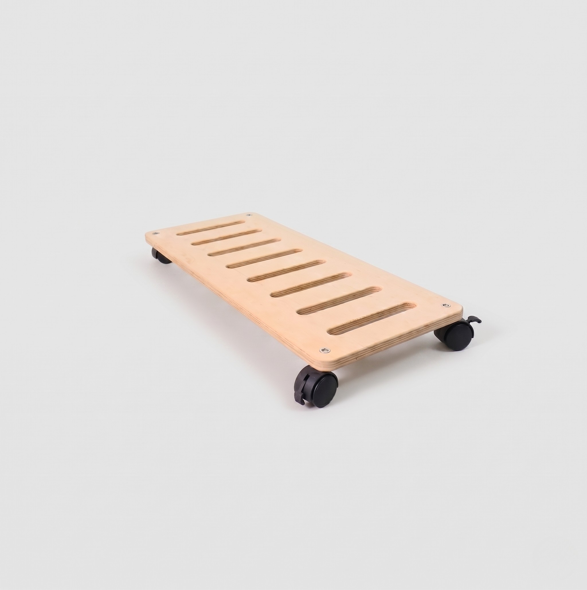 Wooden PC Tower Stand with Wheels and Locking Brakes
