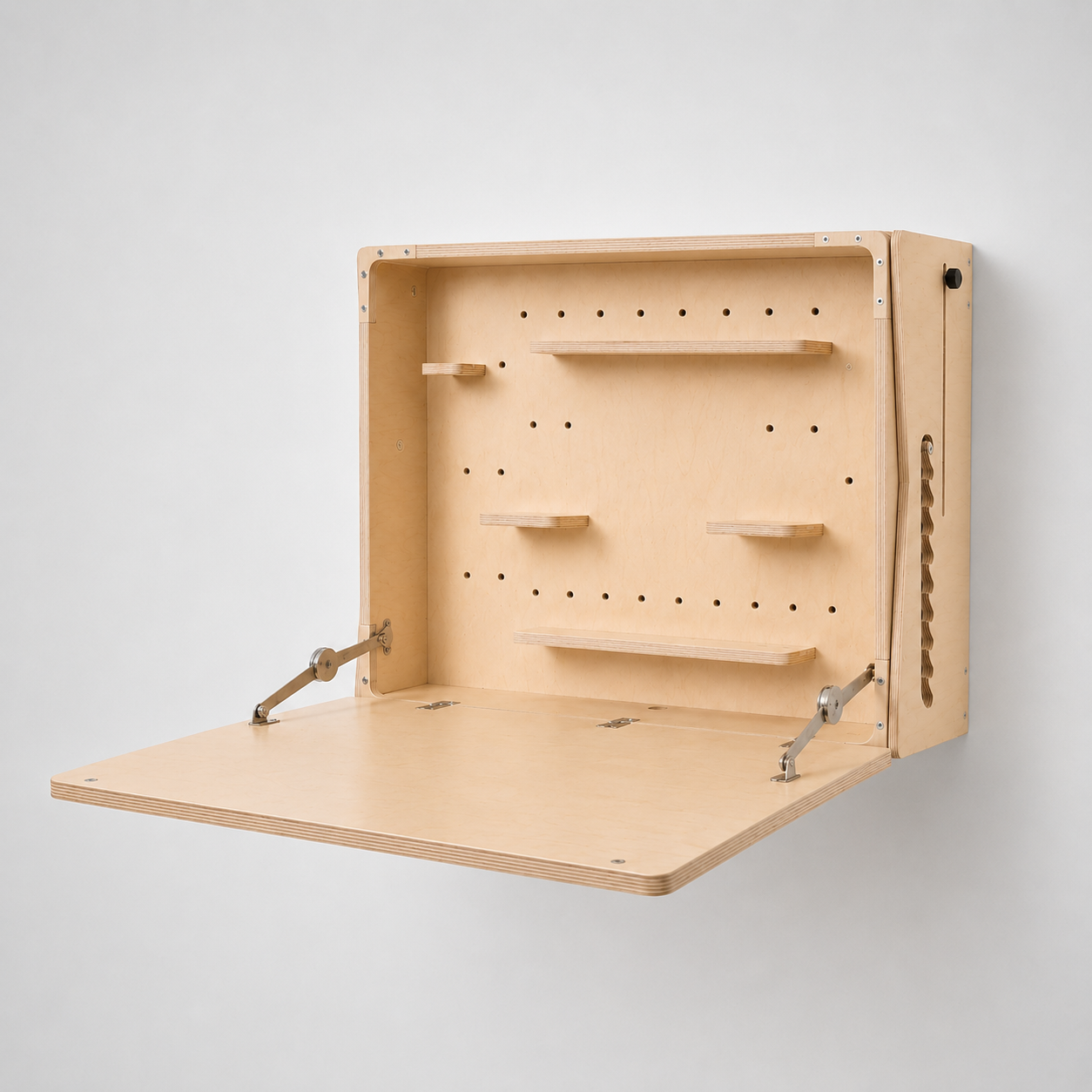 Adjustable Murphy Desk | Wall Mounted Fold Down Desk with Shelves
