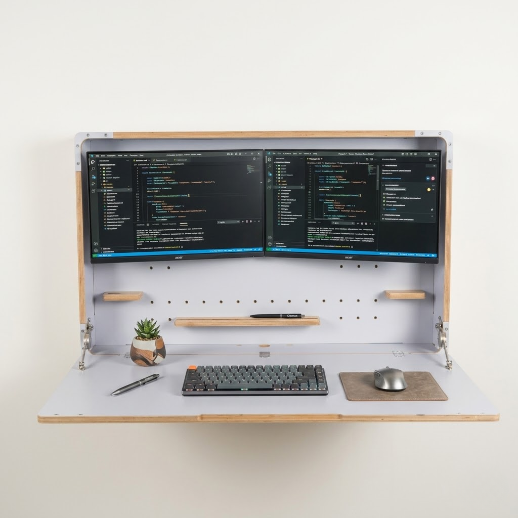 Murphy Desk – Fold Down Wall Mounted Desk for Dual Monitors