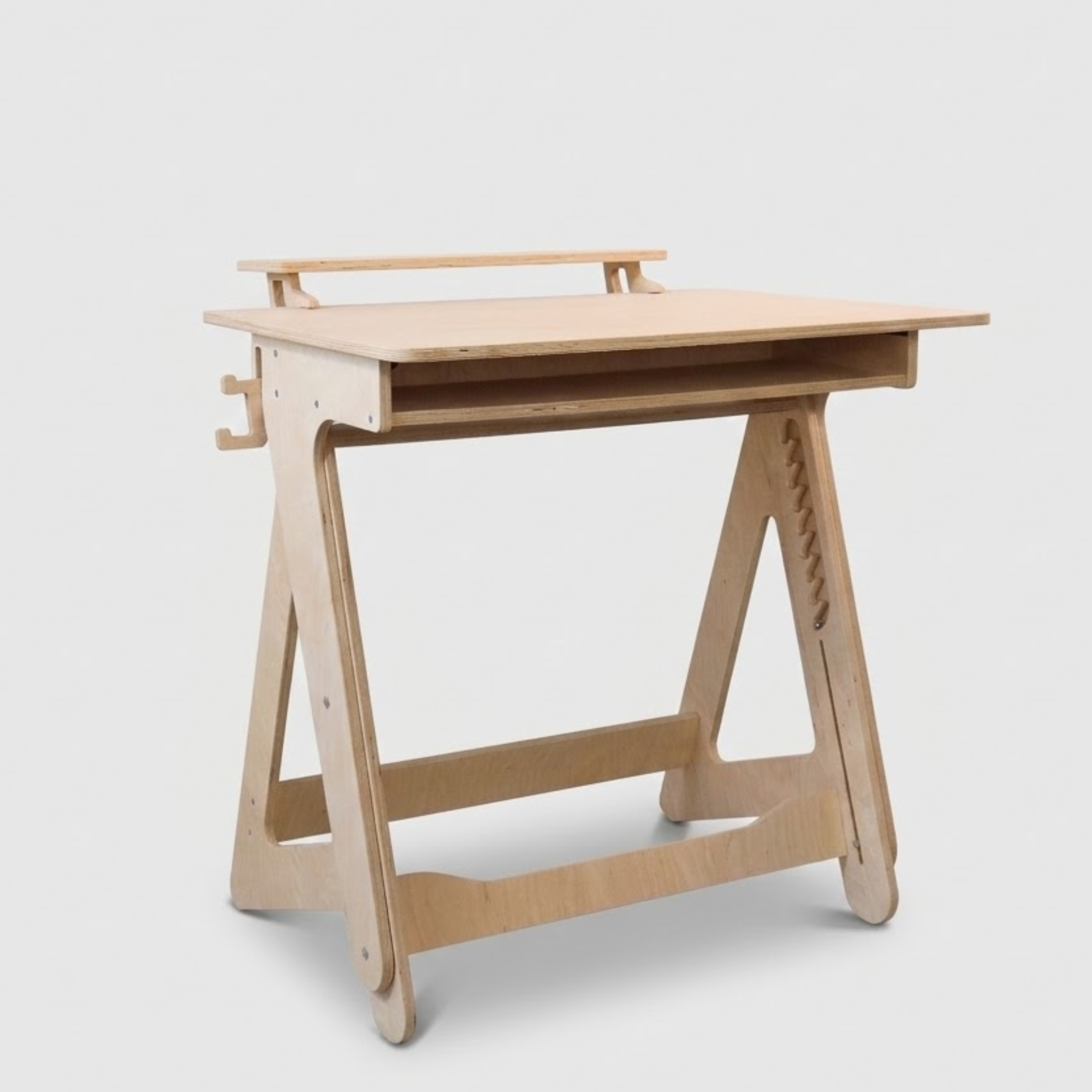 Adjustable Plywood Standing Desk | Compact Ergonomic Sit Stand Desk