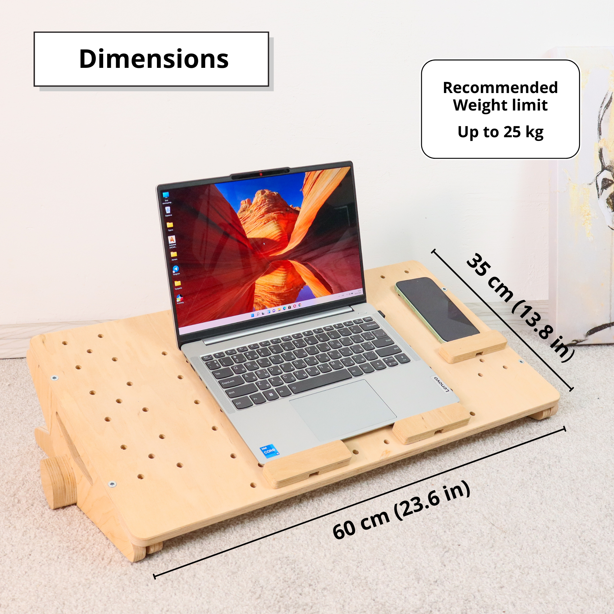 Laptop-Betttisch aus Holz mit faltbarem, tragbarem Design
