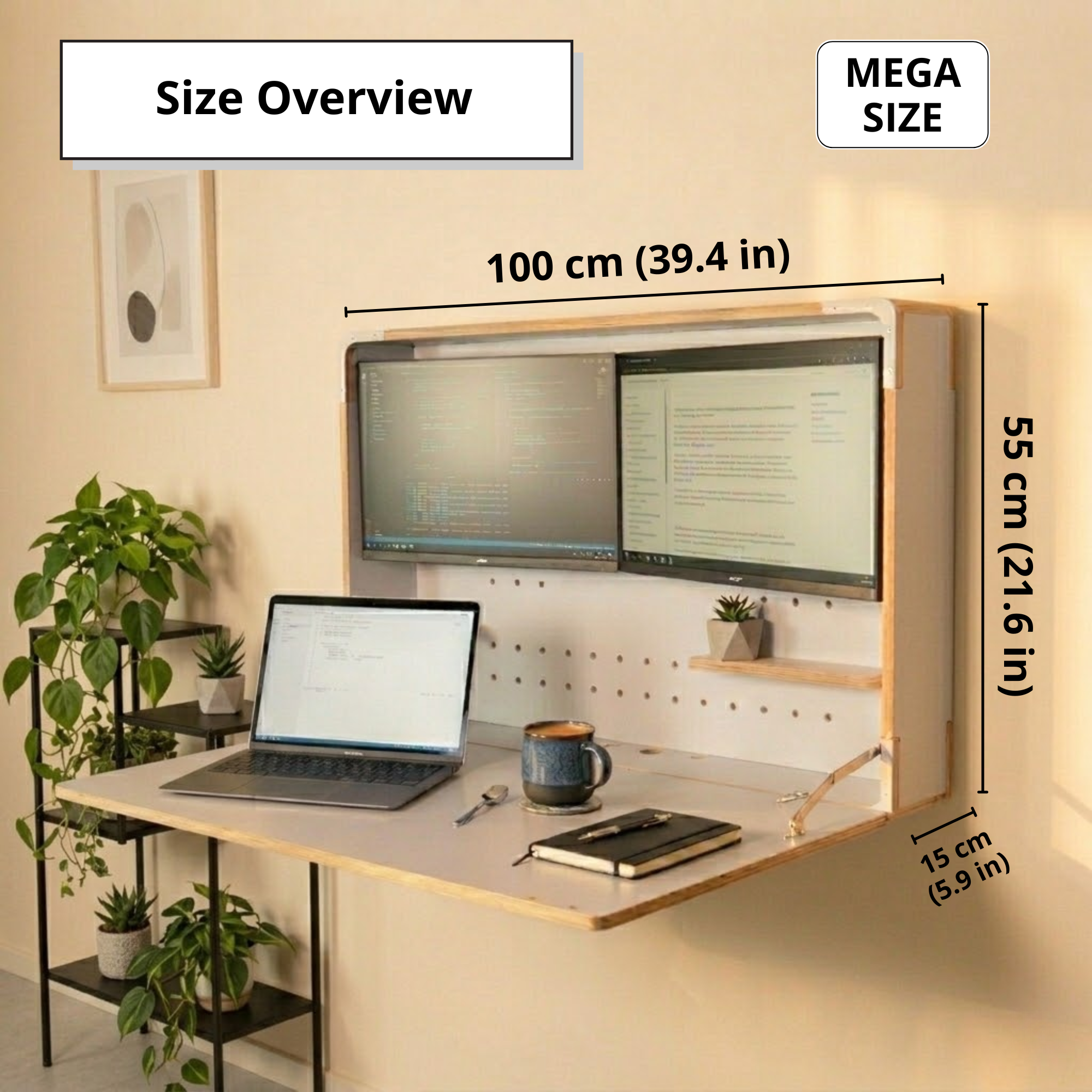 Murphy Desk – Fold Down Wall Mounted Desk for Dual Monitors