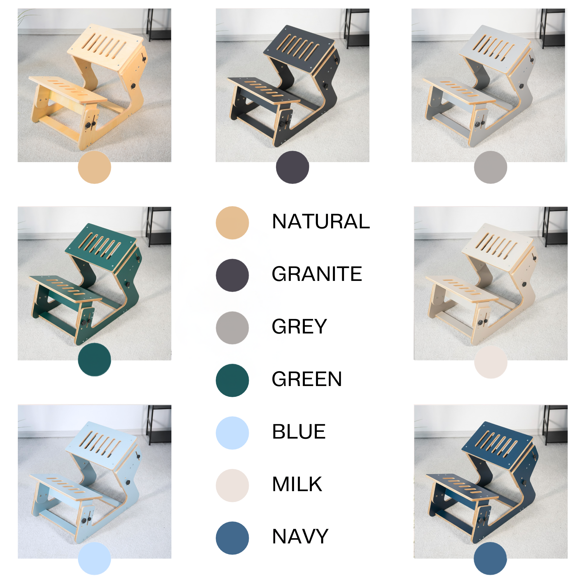 Adjustable Kneeling Chair | Ergonomic Plywood Posture Chair with Cushions