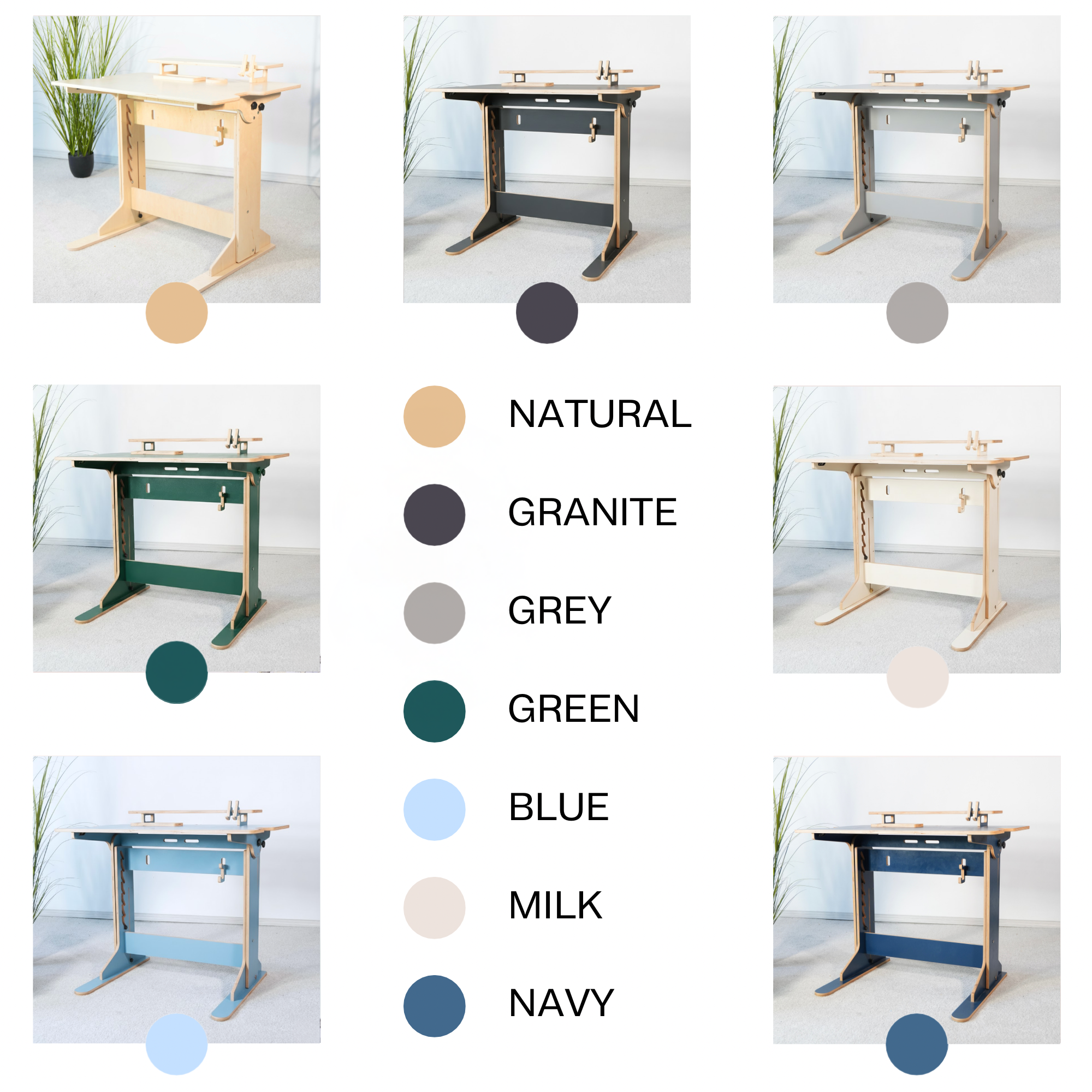 Adjustable Plywood Standing Desk | Ergonomic Sit Stand Desk with Shelf