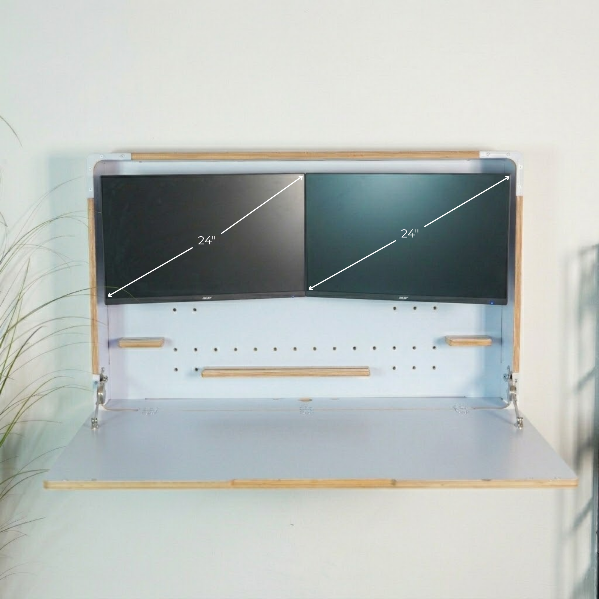 Murphy Desk – Fold Down Wall Mounted Desk for Dual Monitors