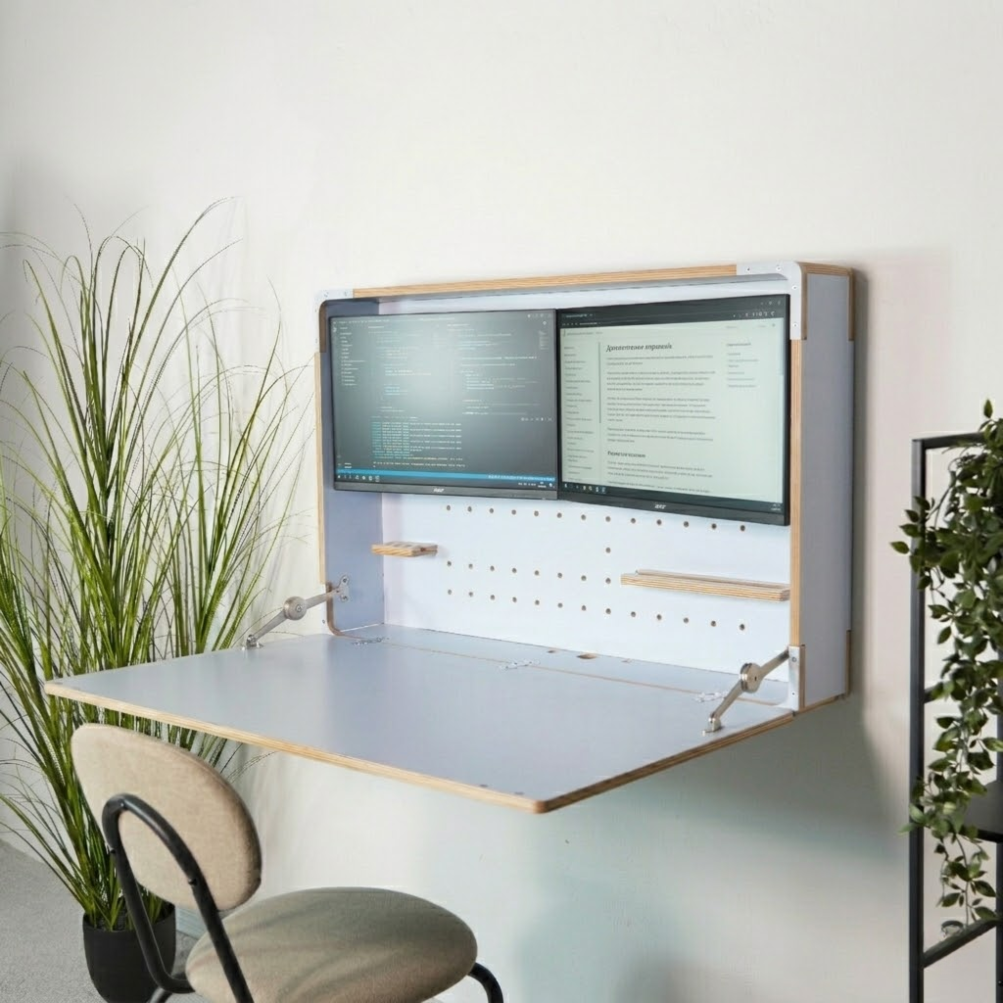 Murphy Desk – Fold Down Wall Mounted Desk for Dual Monitors